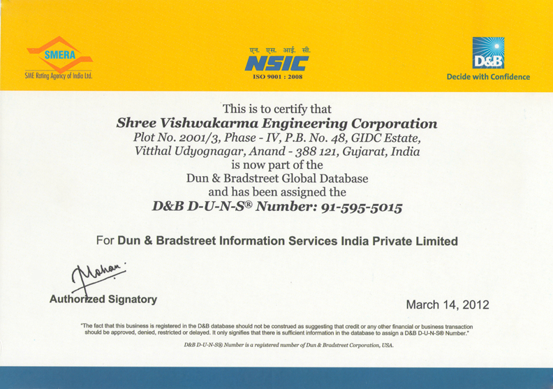 Dun & Bradstreet Certificate